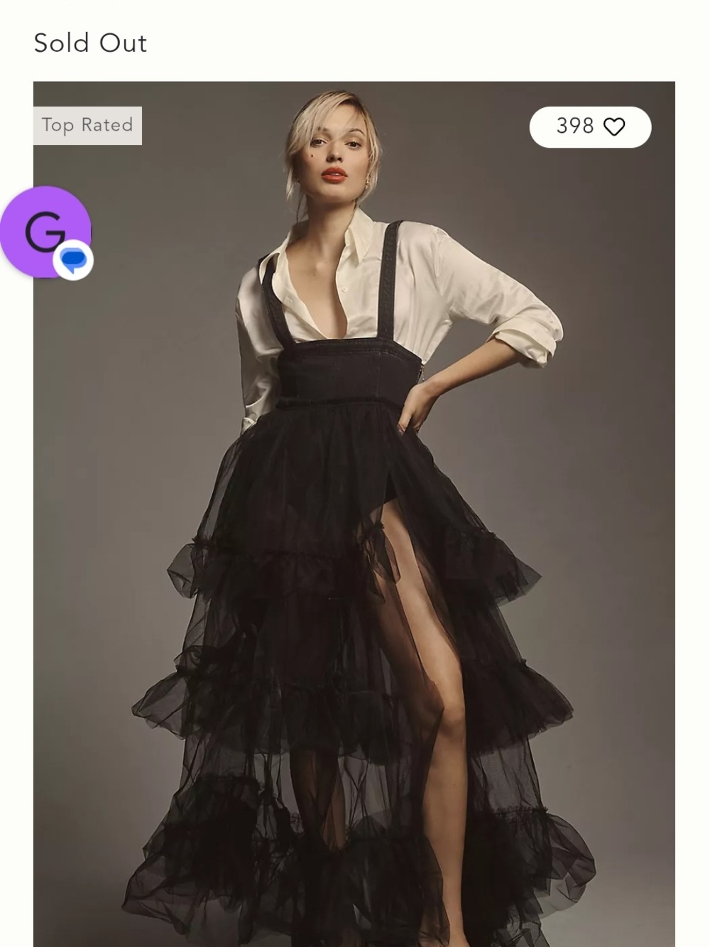 Black Tiered Tulle Suspender Maxi Skirt Anthropologie